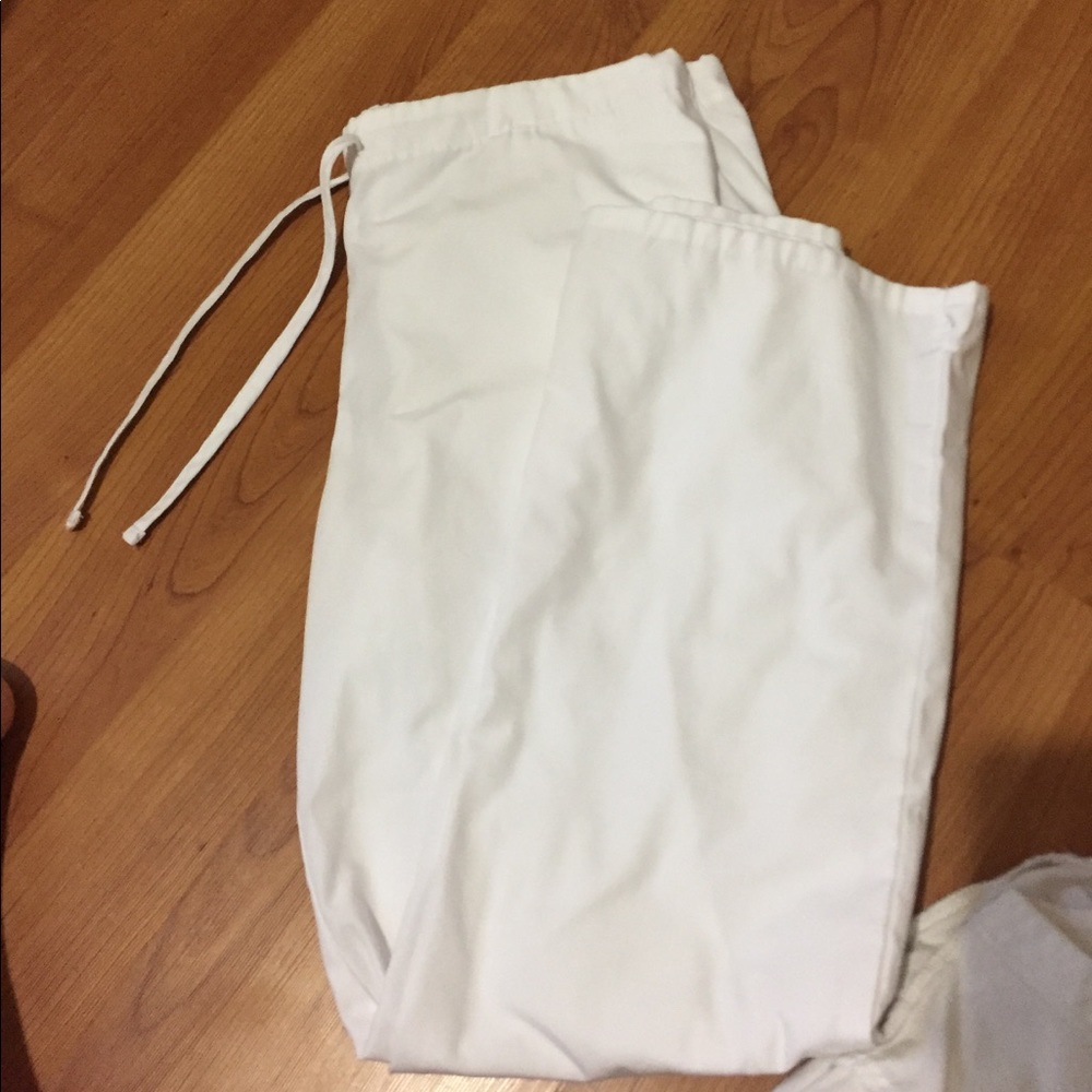 White scrub bottoms